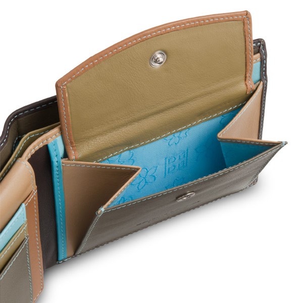 DuDu ארנק עור קלאסי עם תא למטבעות - חום כהה