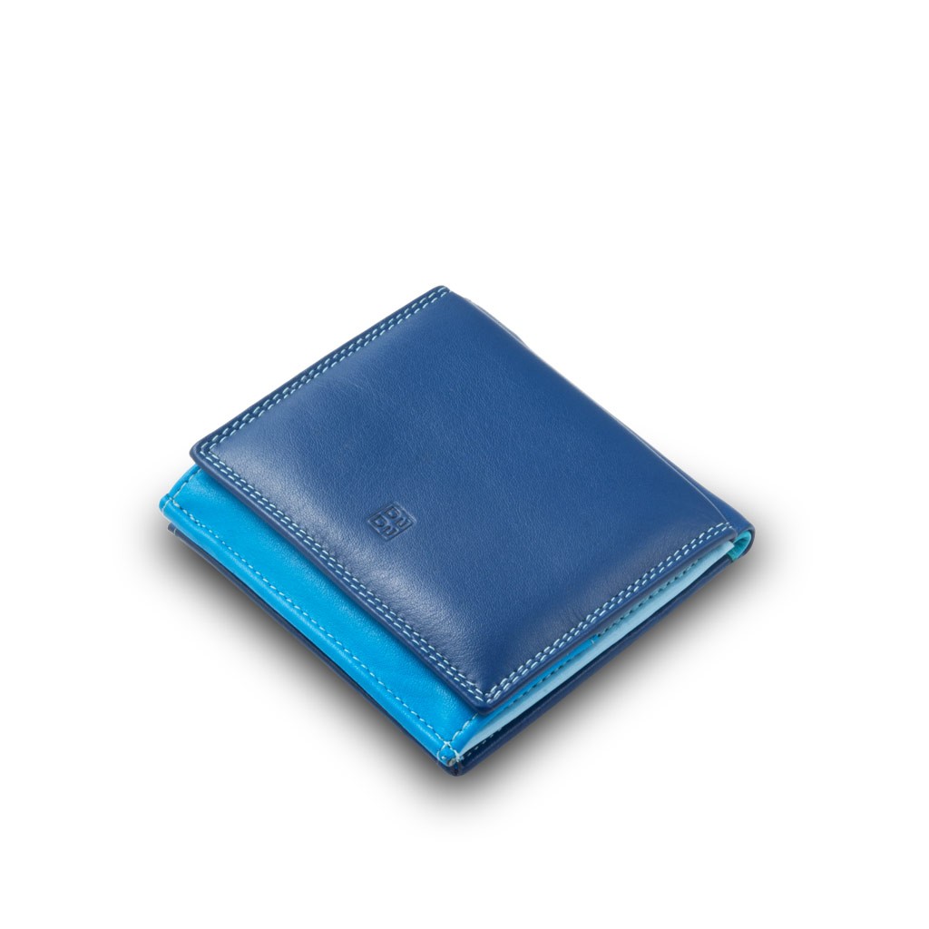 DuDu ארנק עור צבעוני עם תא ייחודי למטבעות - כחול
