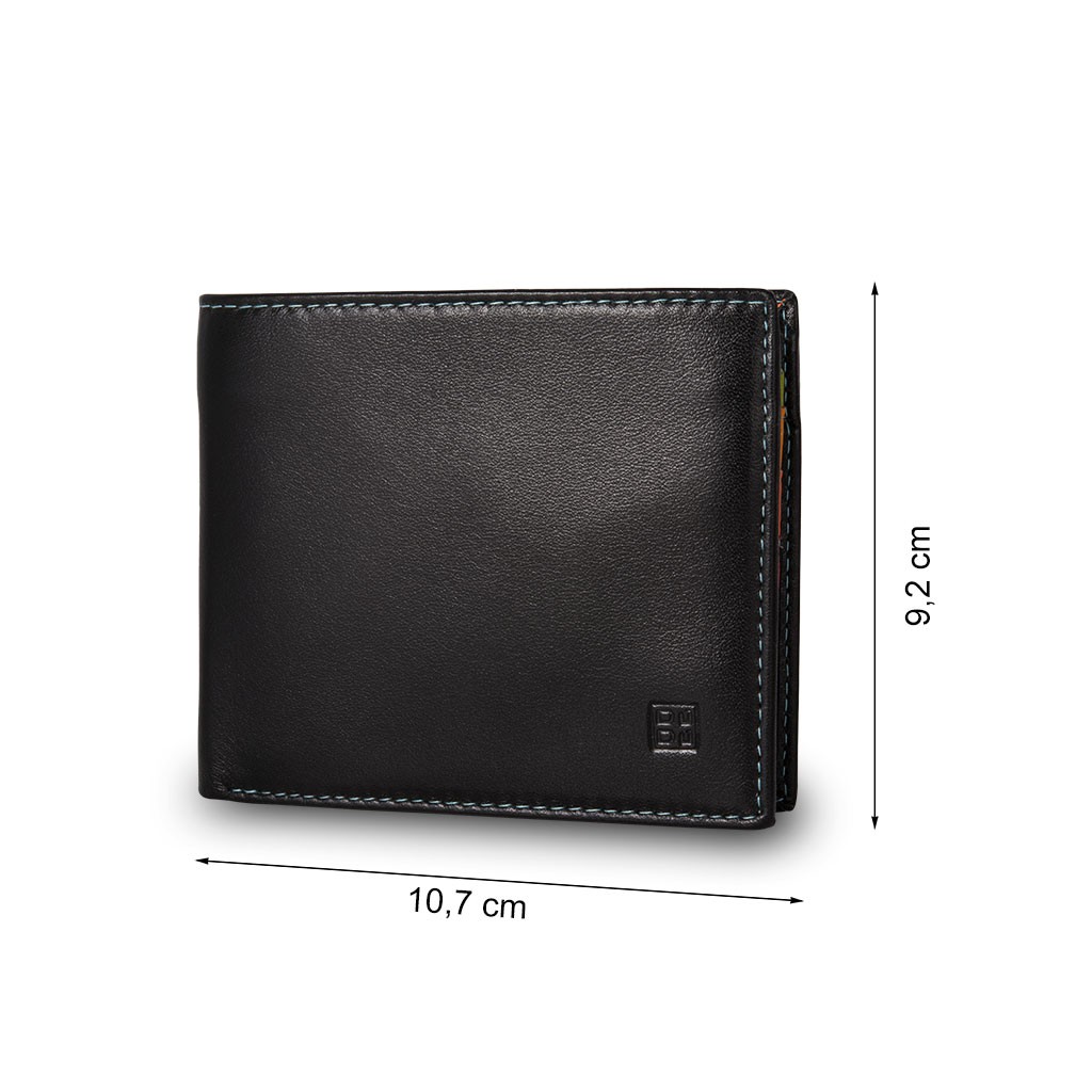 DuDu ארנק עור עם תא למטבעות - שחור