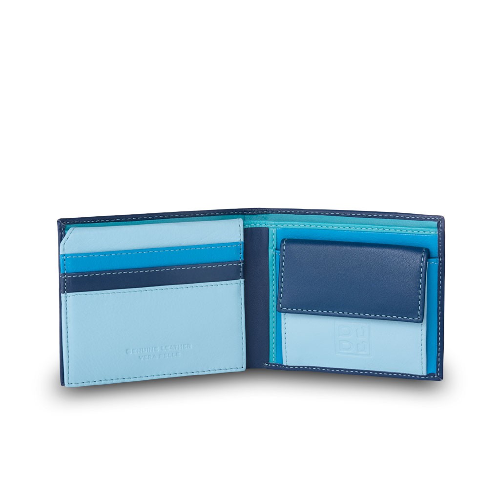 DuDu ארנק עור עם תא למטבעות - כחול