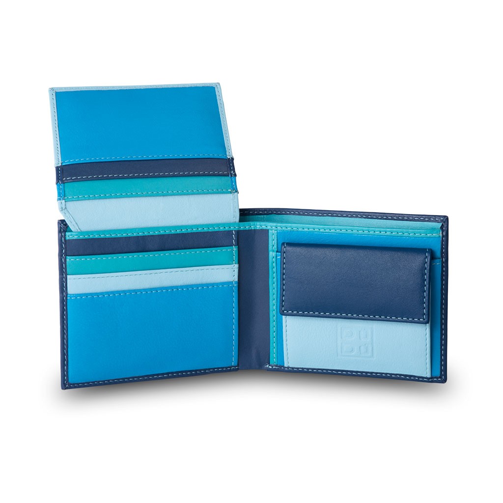 DuDu Mans genuine leather wallet - Blue