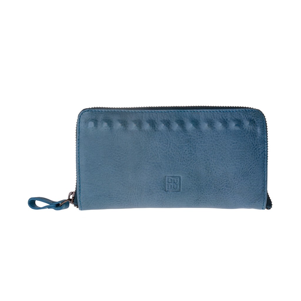 DuDu Ladies handmade premium leather wallet - Blue