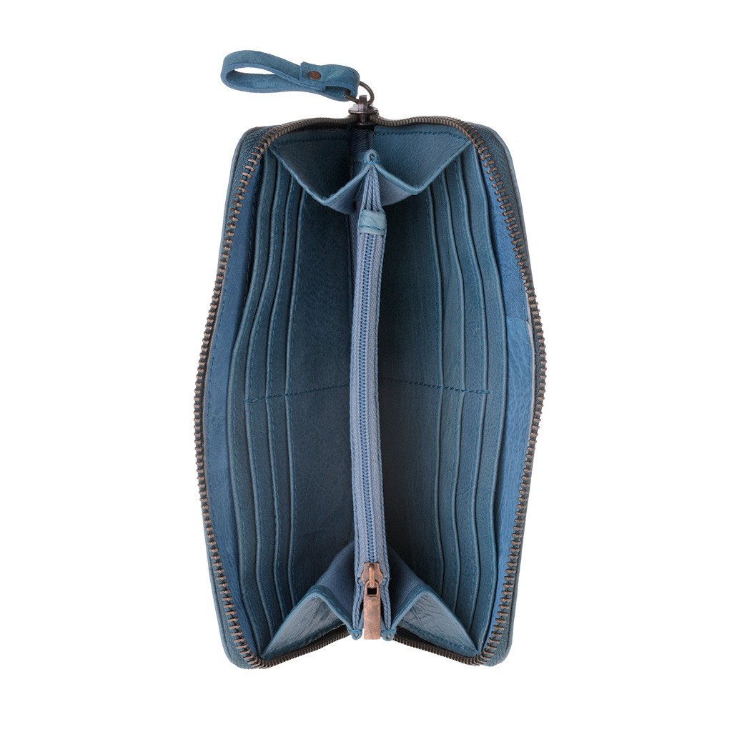 DuDu Ladies handmade premium leather wallet - Blue