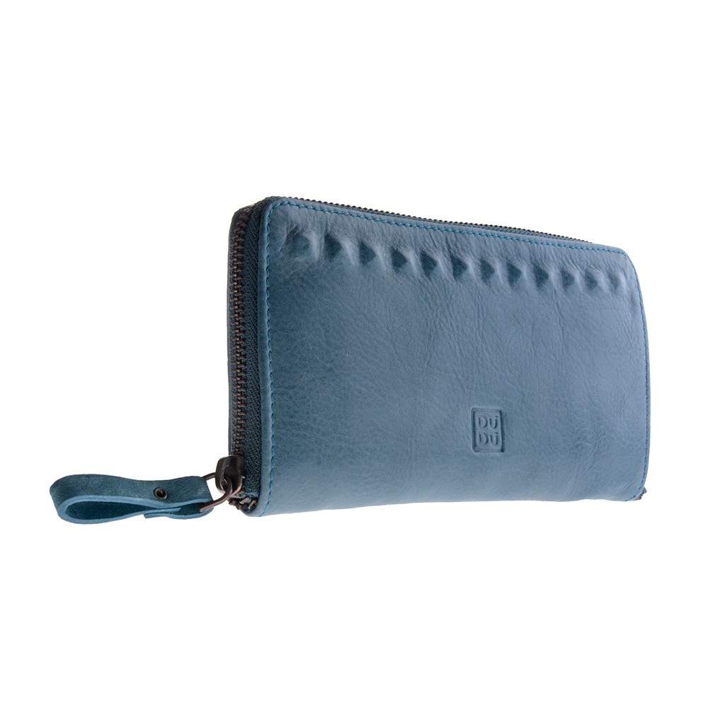 DuDu Ladies handmade premium leather wallet - Blue