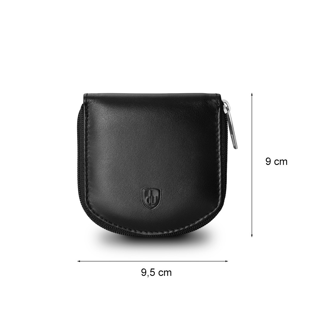 dv Leather Coin Purse - Black