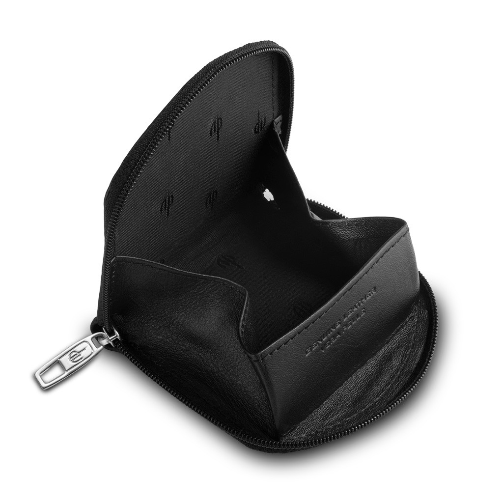 dv Leather Coin Purse - Black