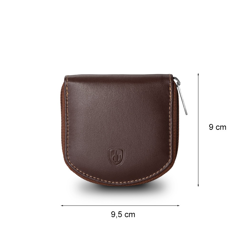 dv Leather Coin Purse - Brown