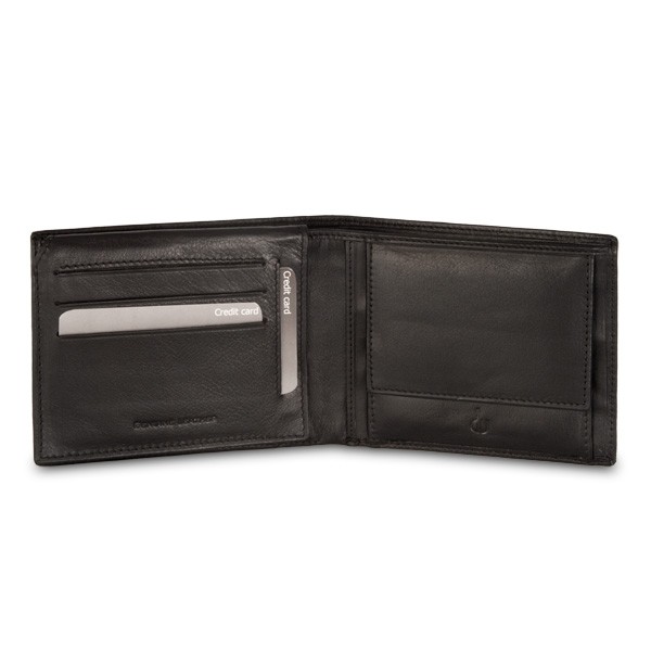 dv Leather wallet with well model coin purse - Black