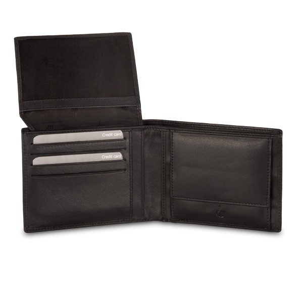 dv Leather wallet with well model coin purse - Black