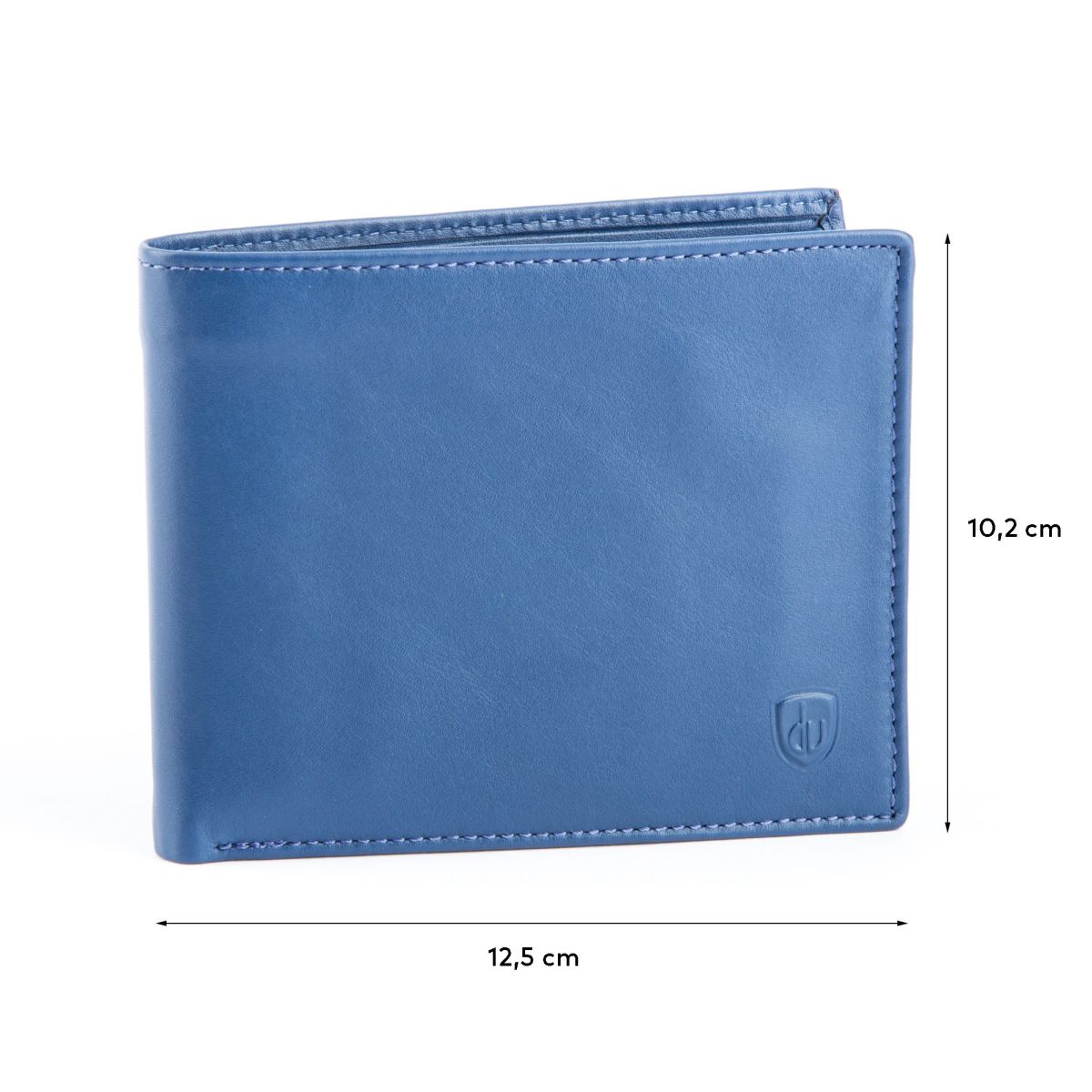 dv Leather Wallet for men with inner flap side - Blue