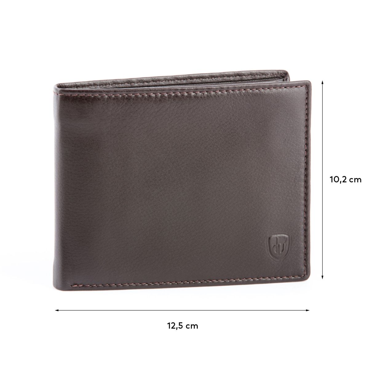 dv Leather Wallet for men with inner flap side - Brown