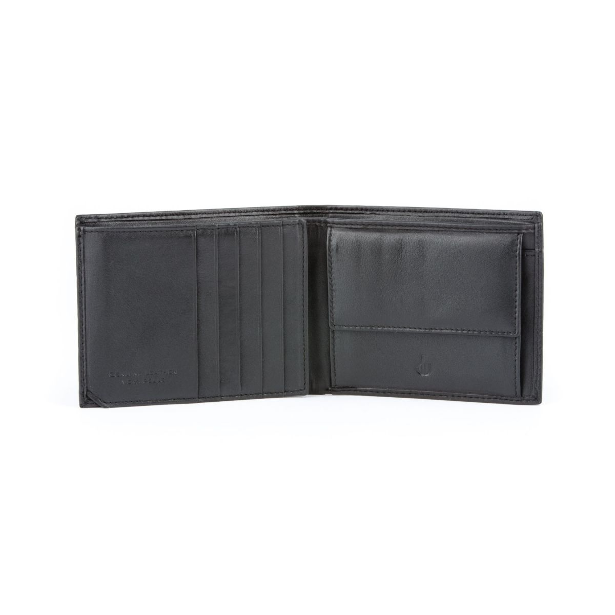 dv Leather Wallet for men with inner flap side - Black