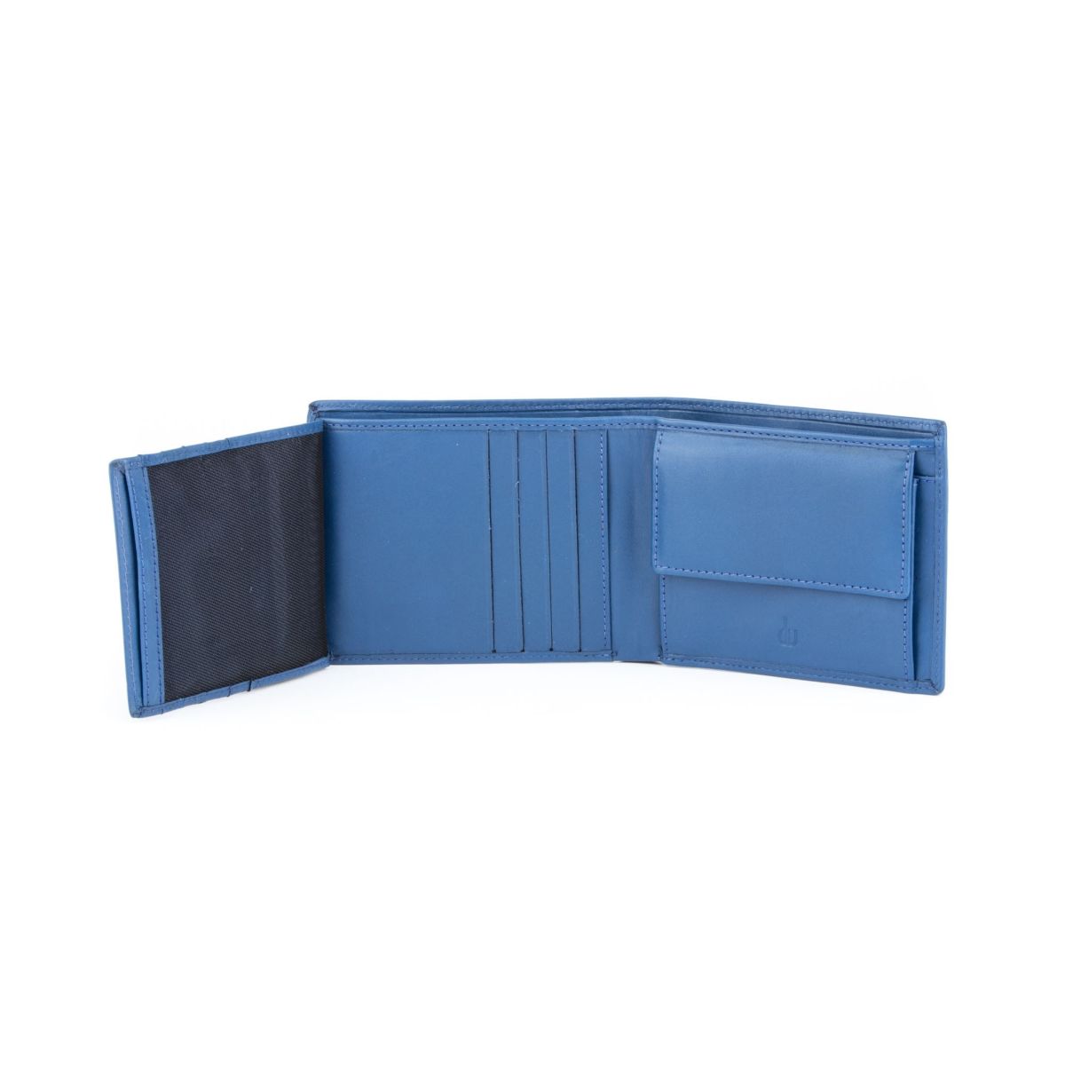 dv Leather Wallet for men with inner flap side - Blue