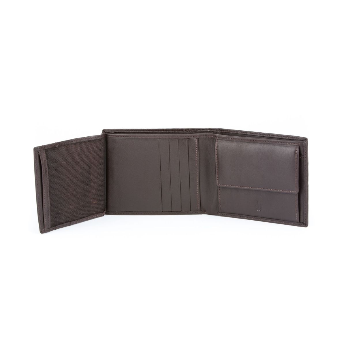 dv Leather Wallet for men with inner flap side - Black