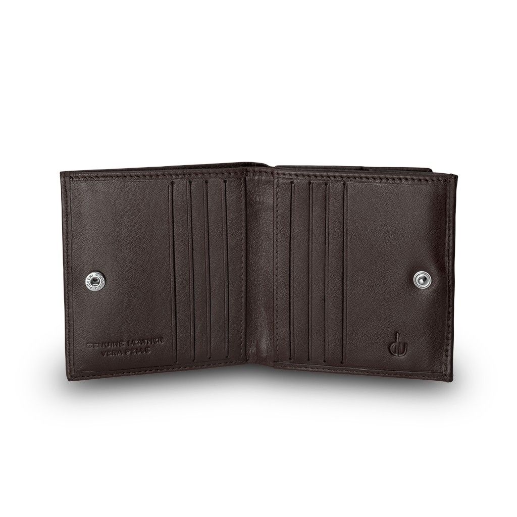 dv Small mans elegant billfold wallet  - Dark Brown