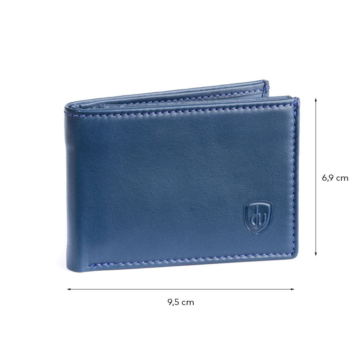 dv Thin Leather wallet with coin purse - Blue