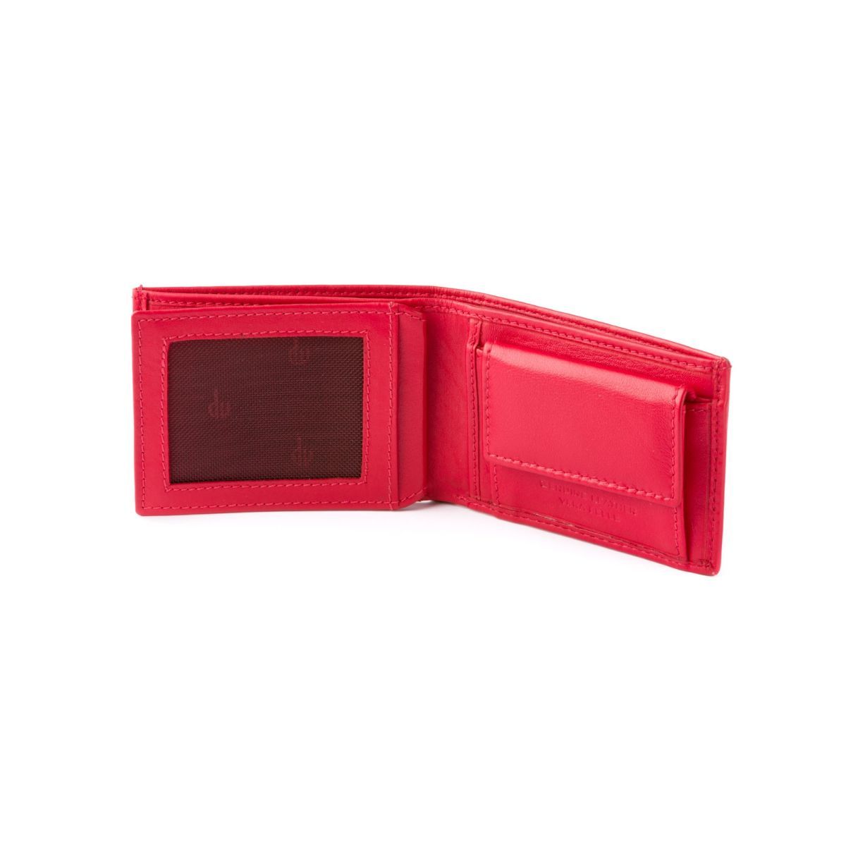 dv Thin Leather wallet with coin purse - Red