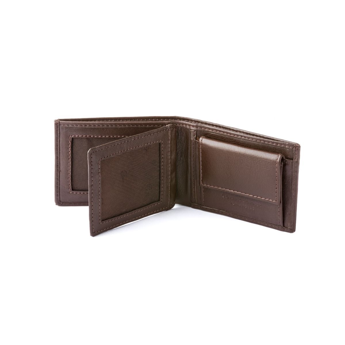 dv Thin Leather wallet with coin purse - Dark Brown