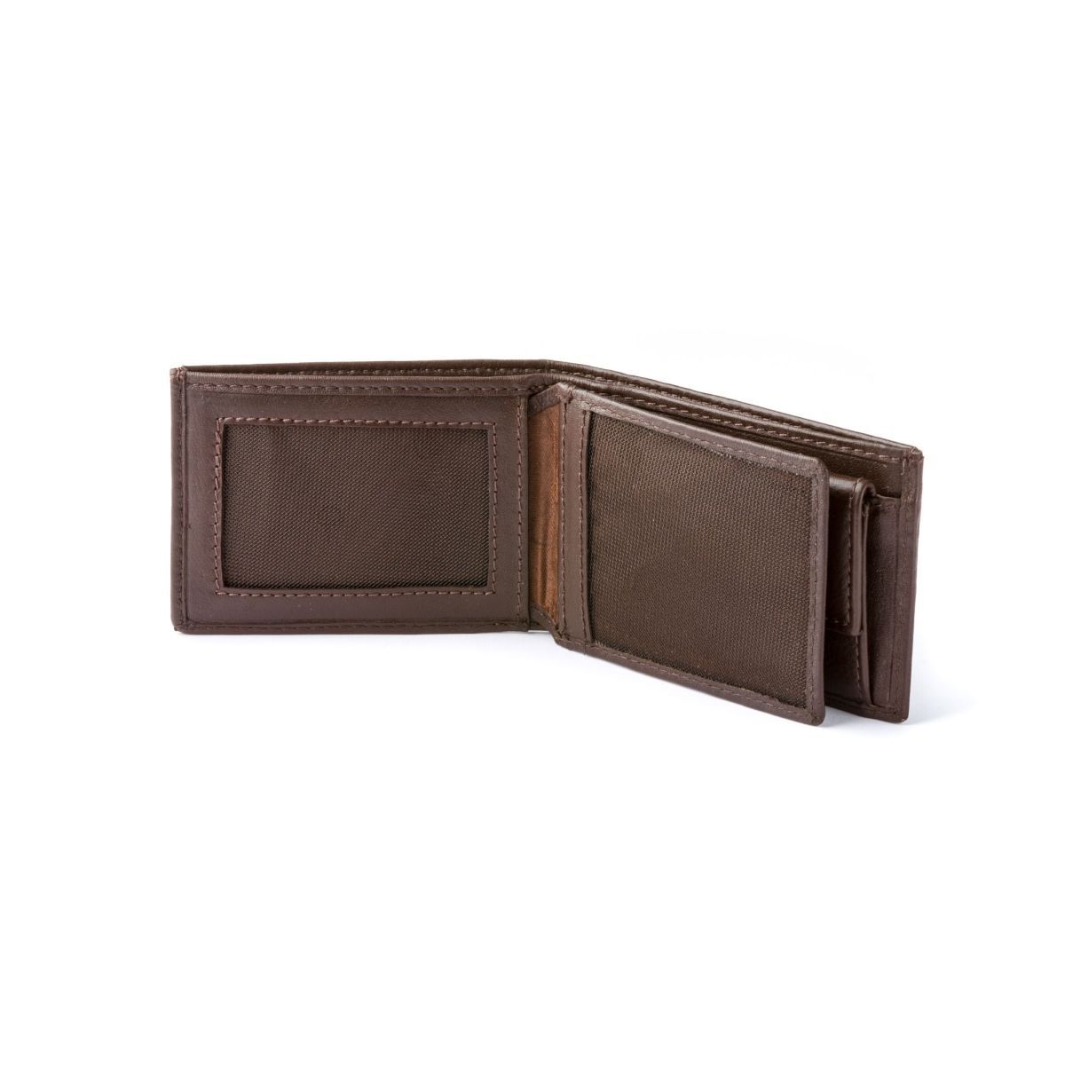 dv Thin Leather wallet with coin purse - Dark Brown