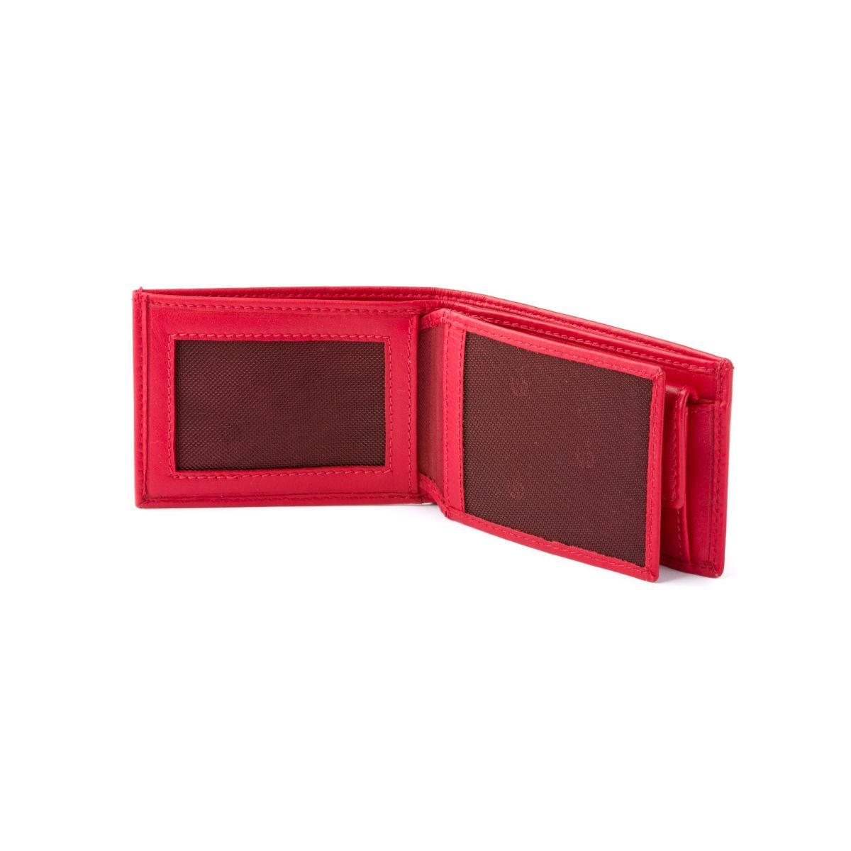 dv Thin Leather wallet with coin purse - Red