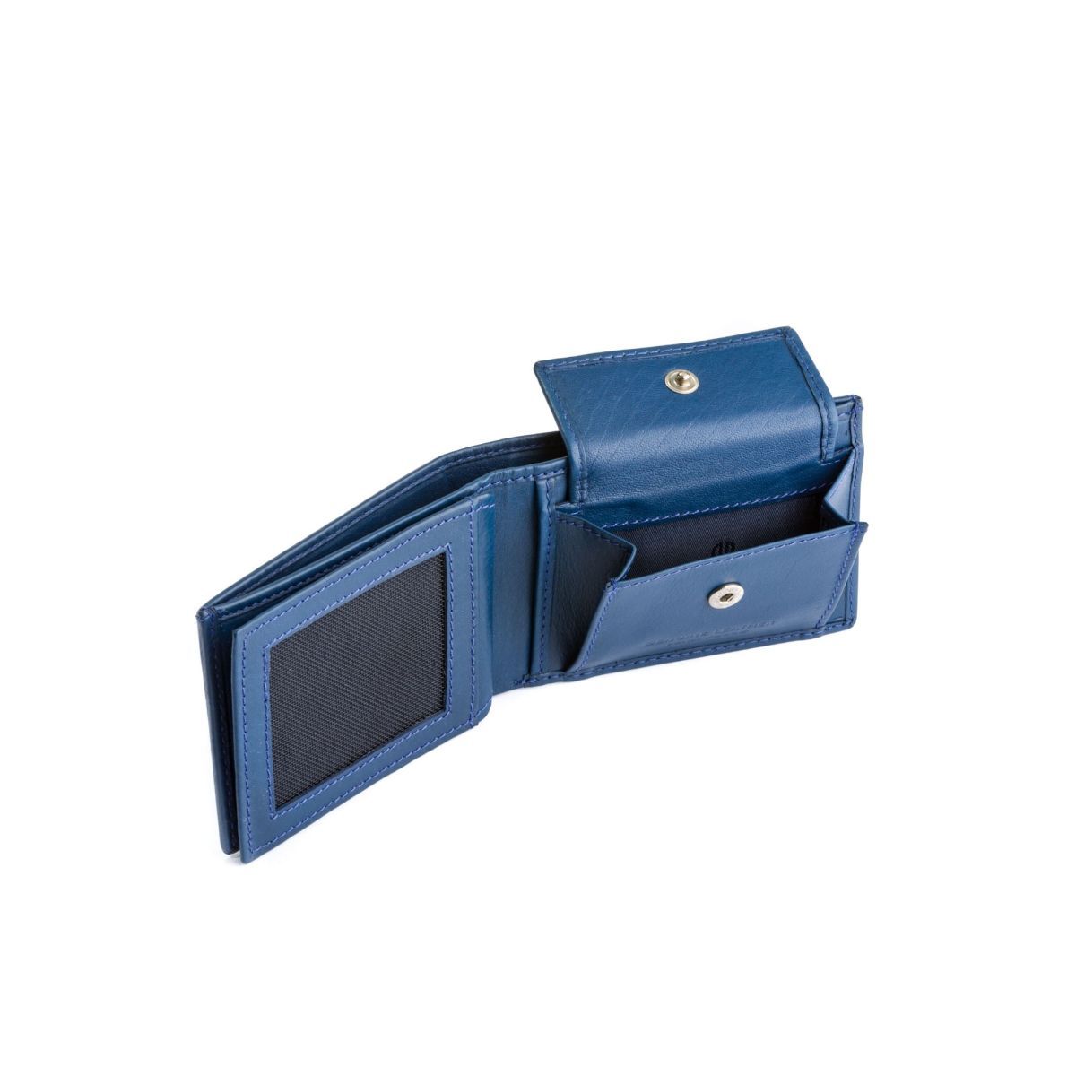 dv Thin Leather wallet with coin purse - Blue