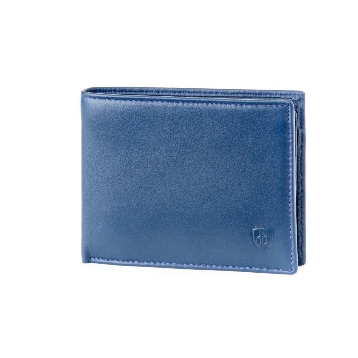 dv Leather classic wallet with coin purse and inside flap - Blue