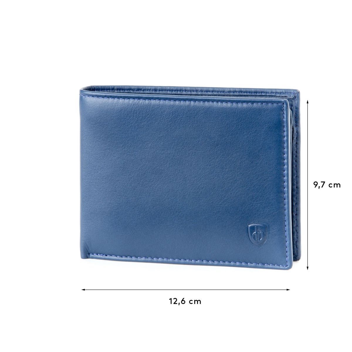 dv Leather classic wallet with coin purse and inside flap - Blue