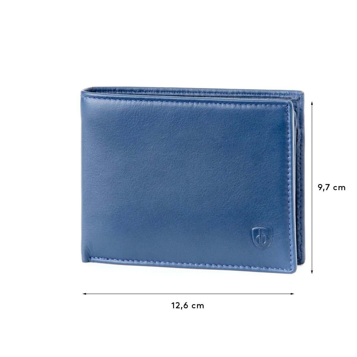 dv Leather classic wallet with coin purse and inside flap Blue - Wallets  Brands