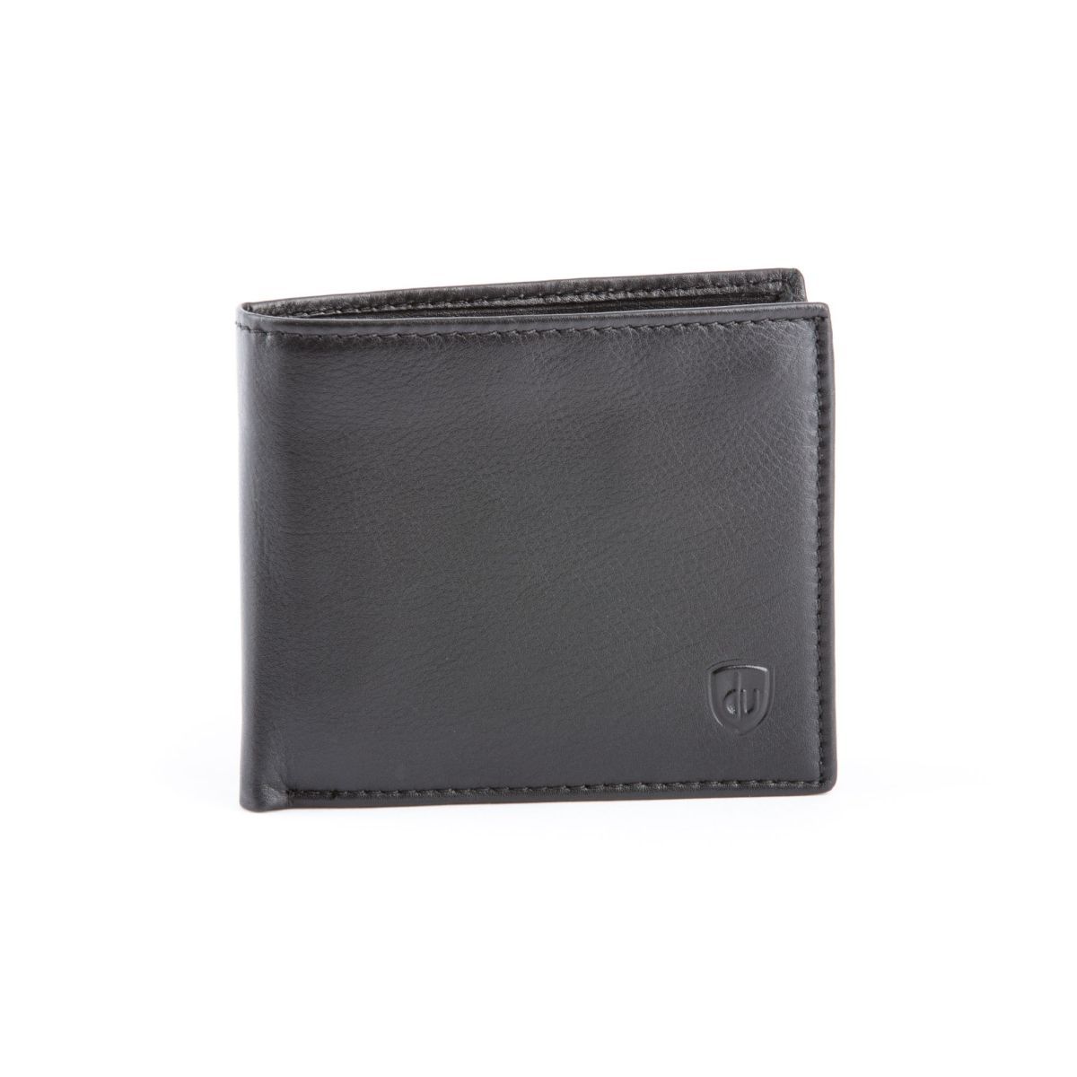 dv Compact Leather Wallet With Coin Pocket - Black