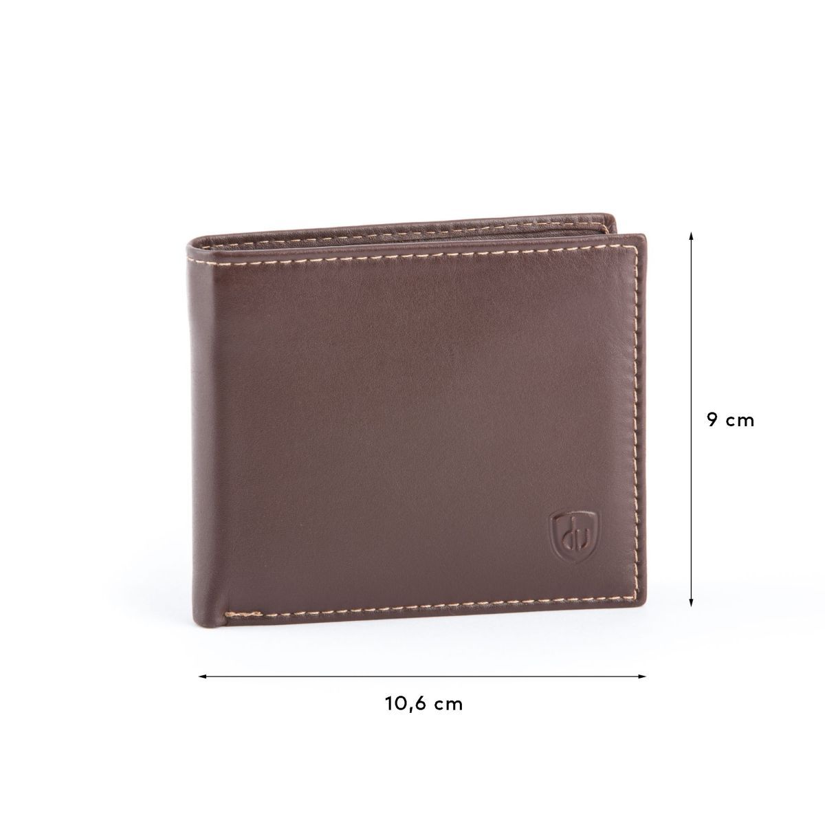 dv Compact Leather Wallet With Coin Pocket - Brown