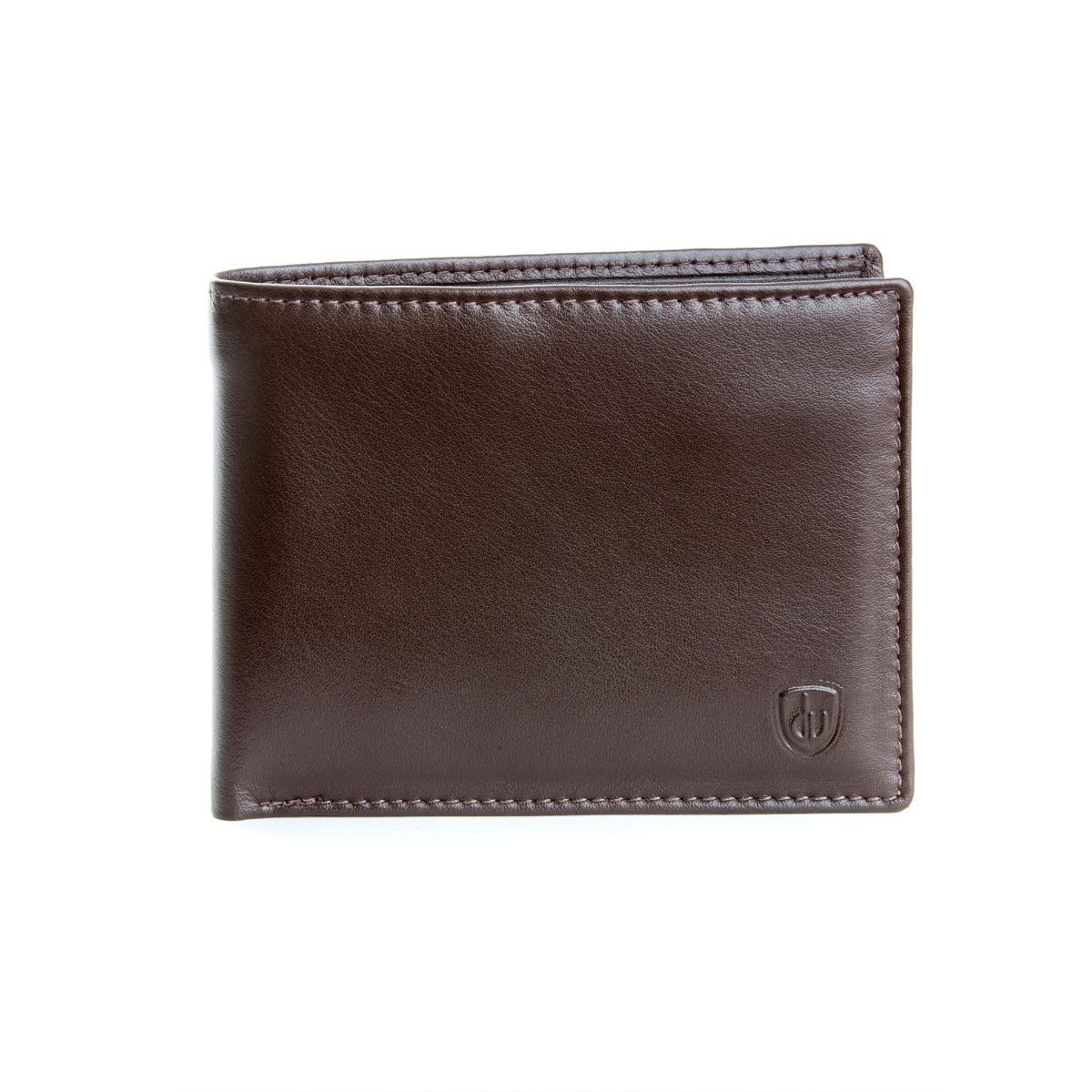 dv Slim Leather wallet with coin purse - Dark Brown