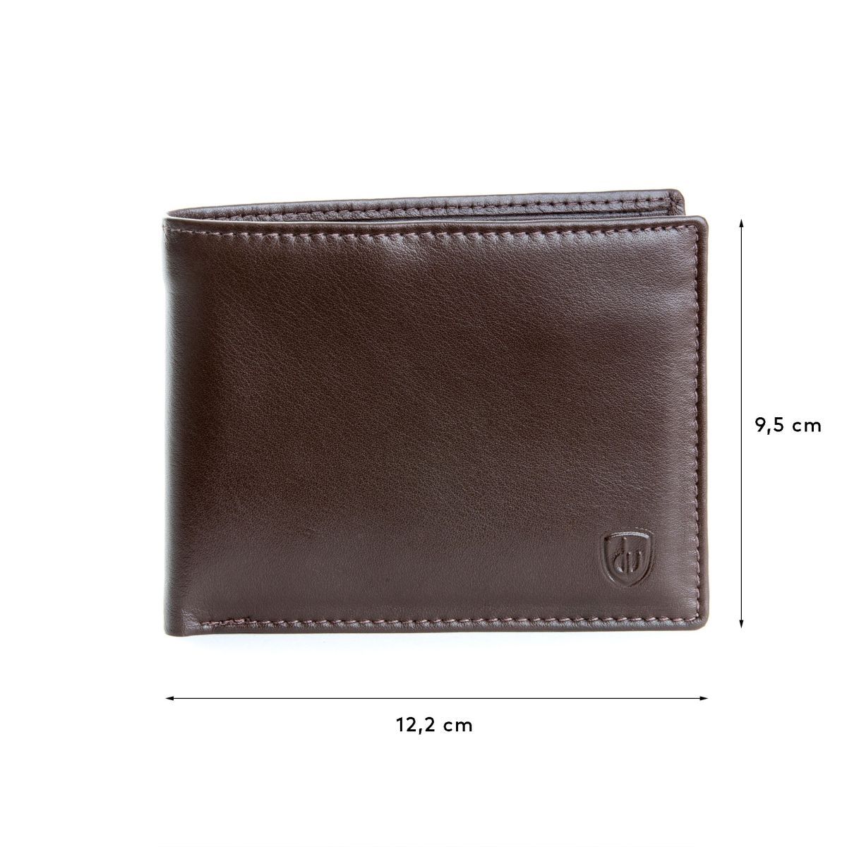 dv Slim Leather wallet with coin purse - Dark Brown