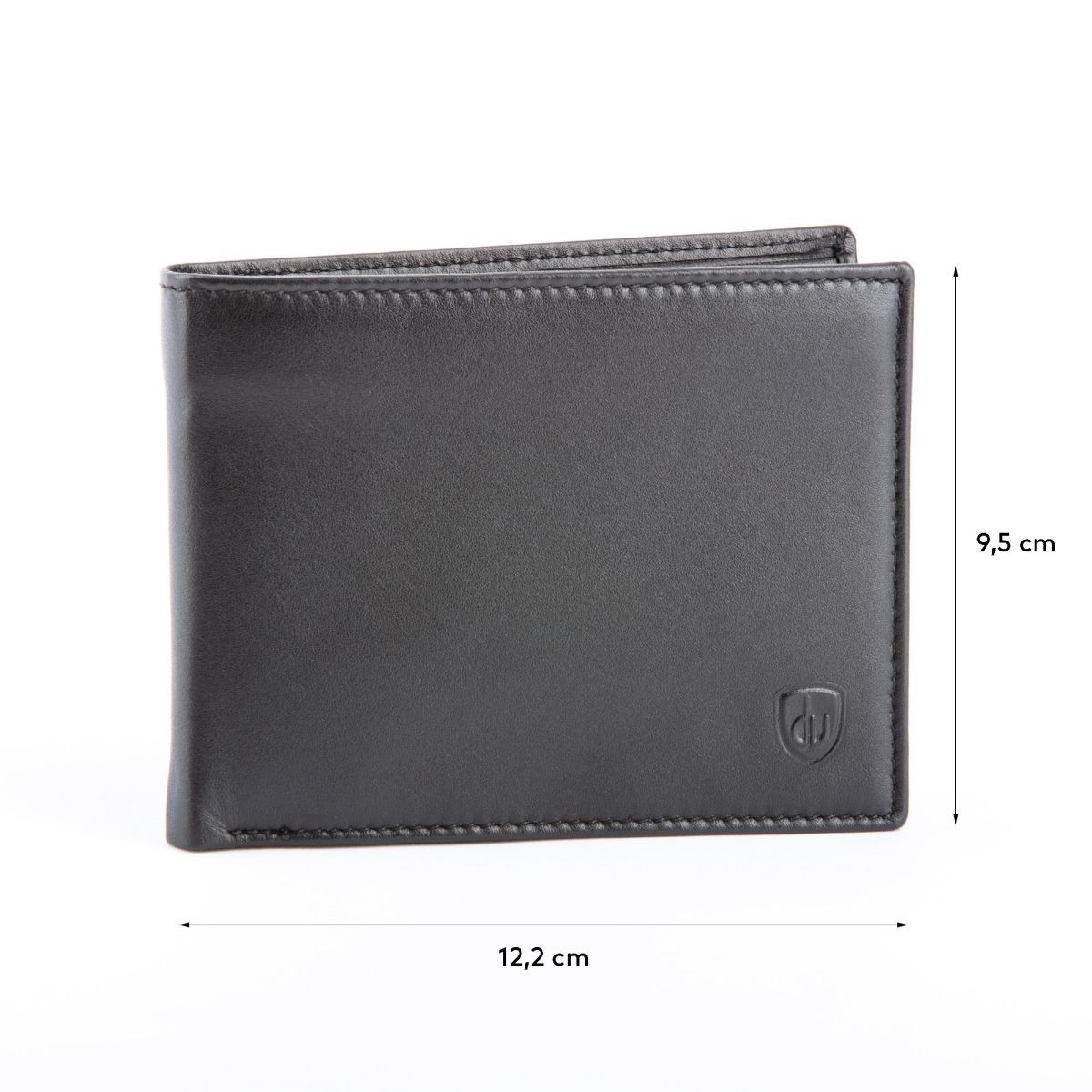 dv Slim Leather wallet with coin purse - Black