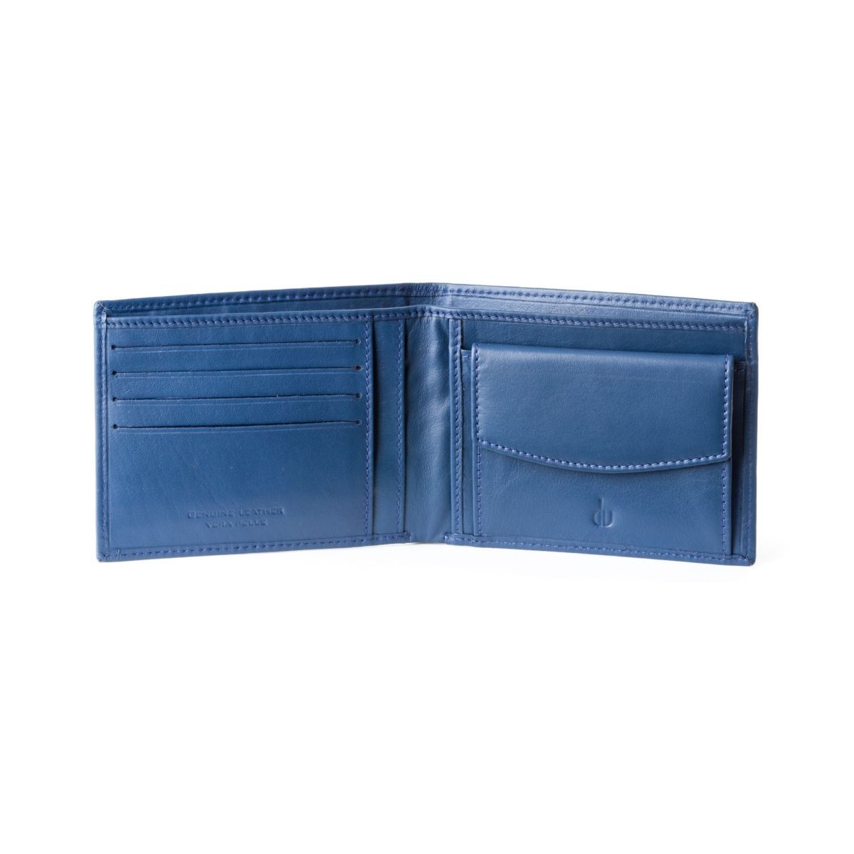 dv Slim Leather wallet with coin purse - Blue