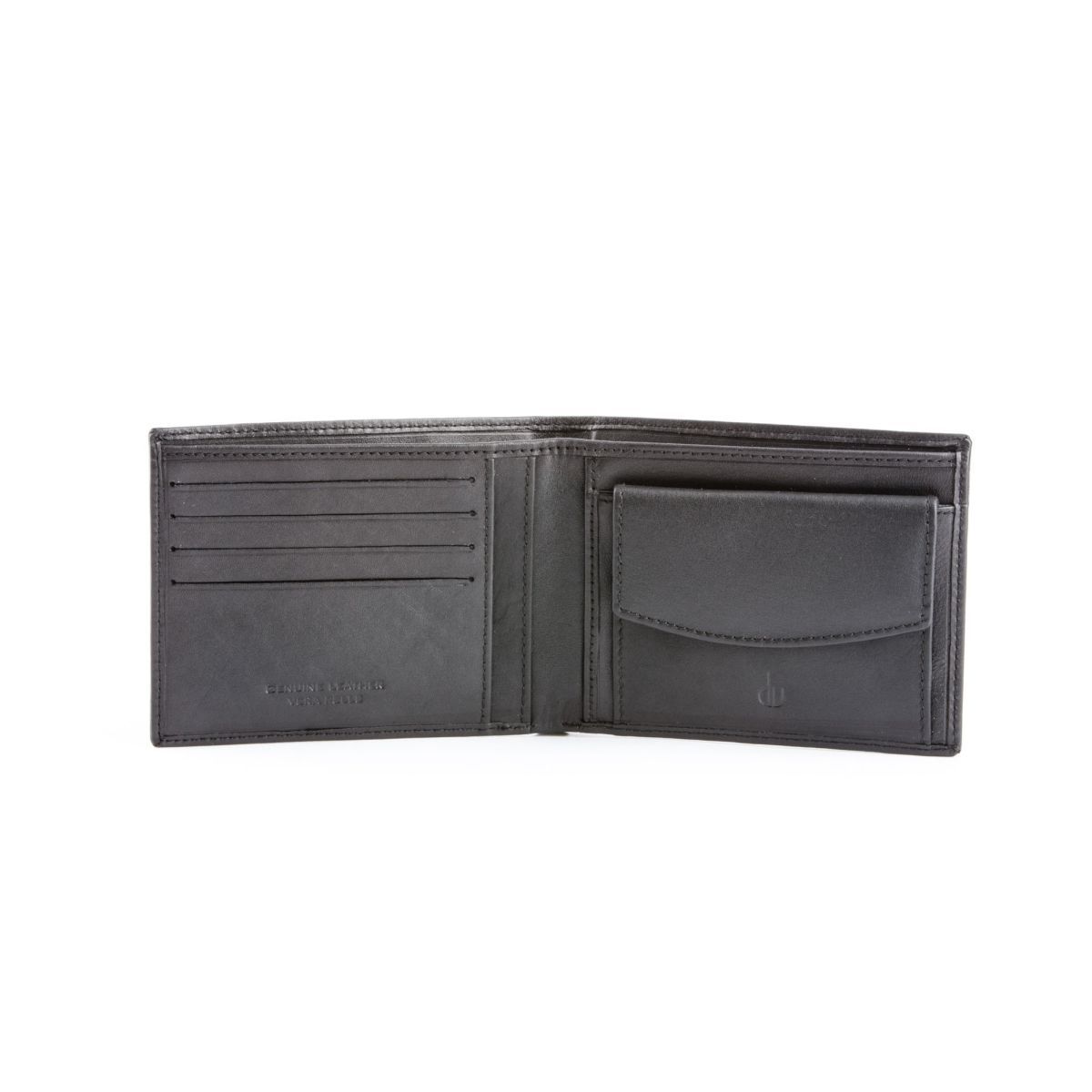 dv Slim Leather wallet with coin purse - Black