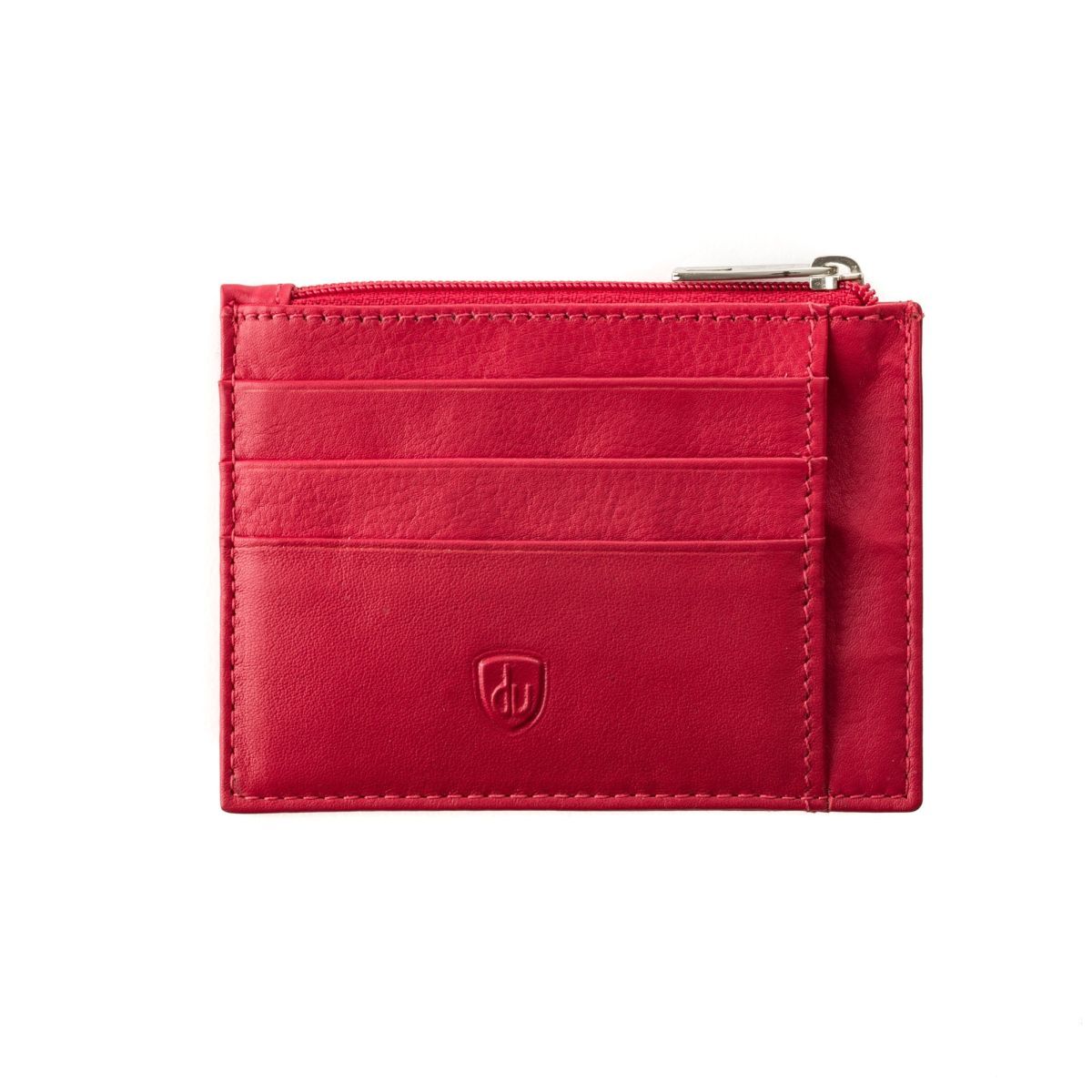 dv Thin Leather wallet with coin purse - Red