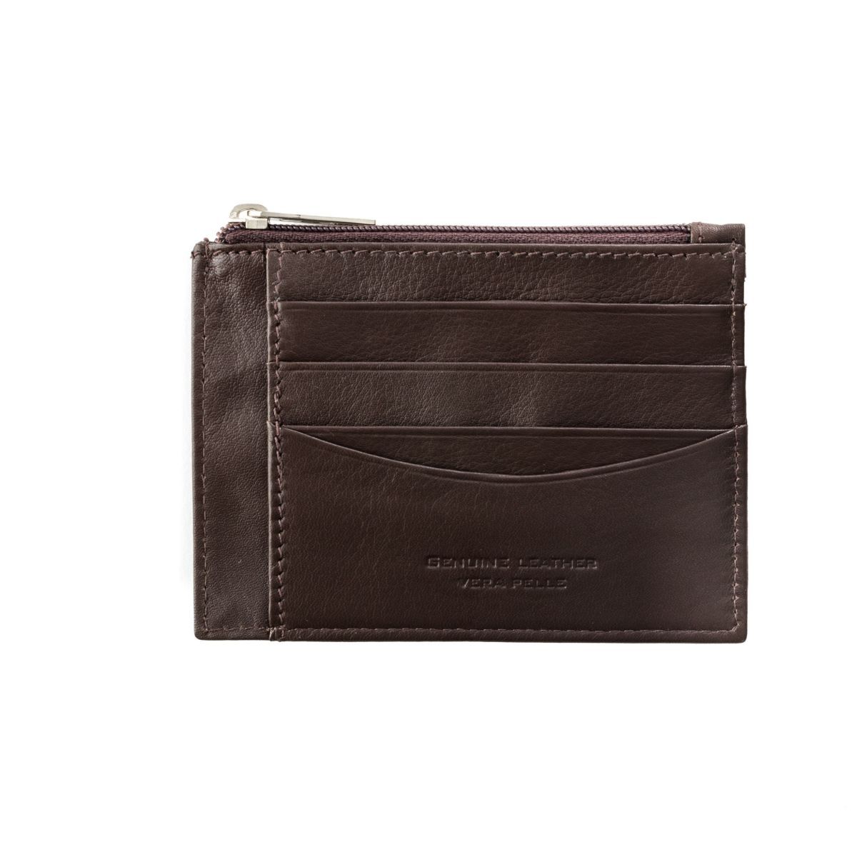 dv Slim leather credit card wallet - Dark Brown