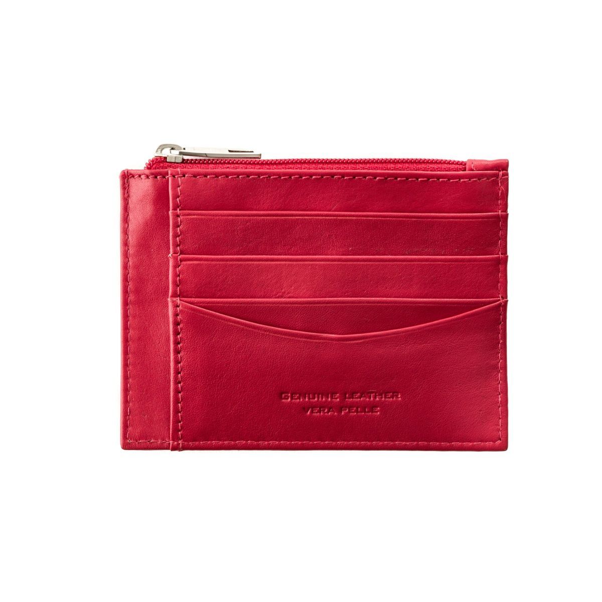 dv Slim leather credit card wallet - Red