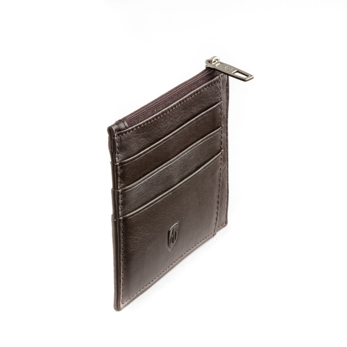 dv Slim leather credit card wallet - Dark Brown