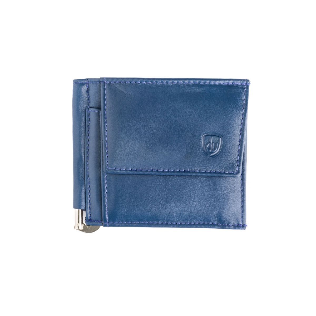 dv Small Leather Wallet With Clips And Coin Pocket - Blue