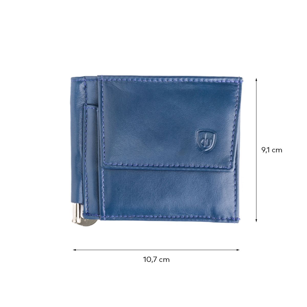 dv Small Leather Wallet With Clips And Coin Pocket - Blue