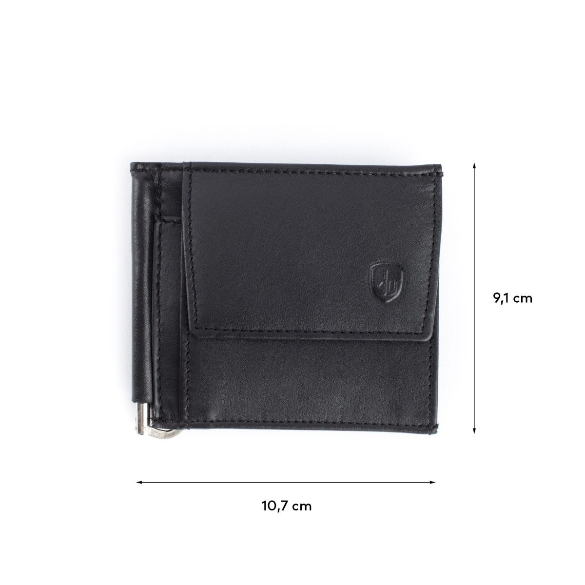 dv Small Leather Wallet With Clips And Coin Pocket - Black