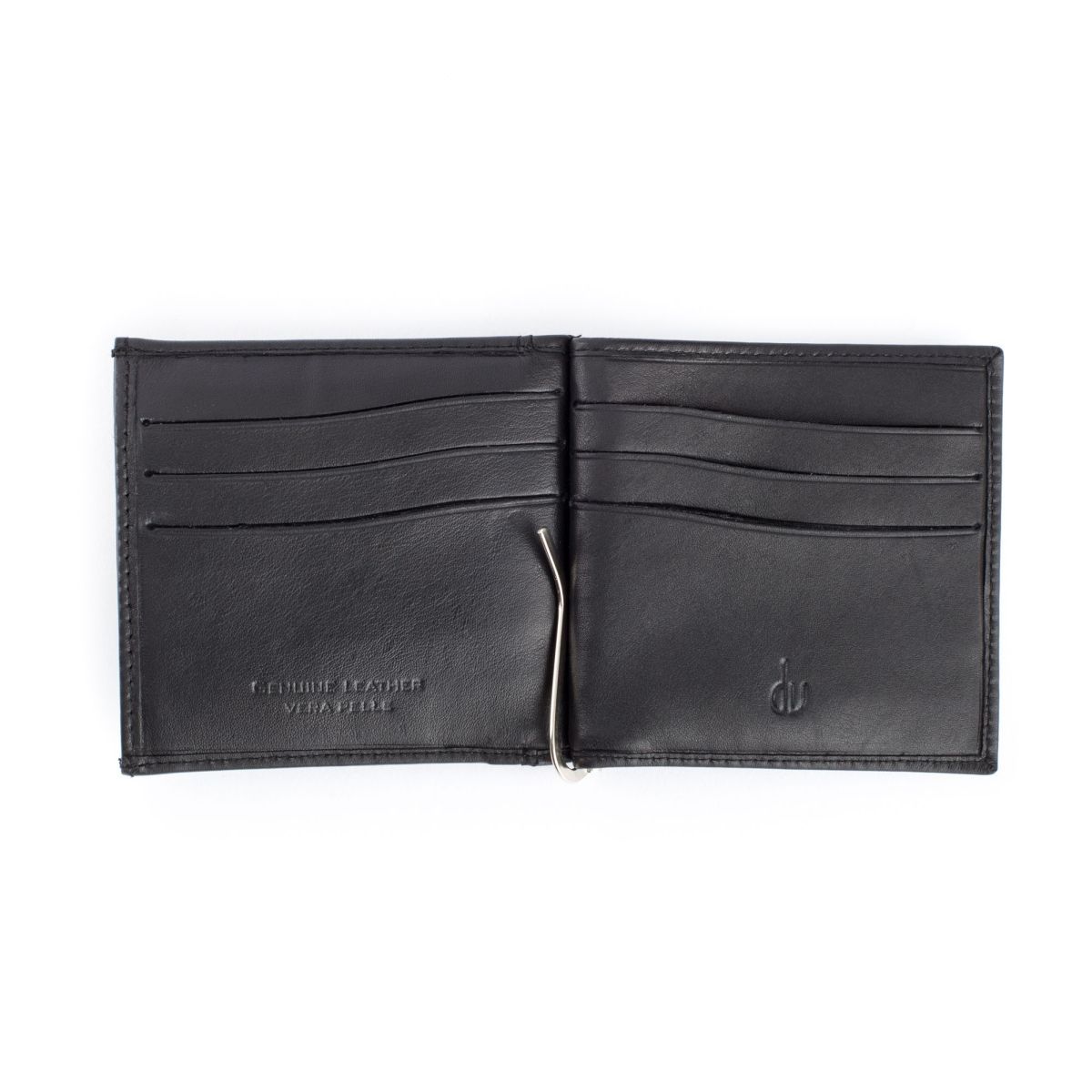 dv Small Leather Wallet With Clips And Coin Pocket - Black