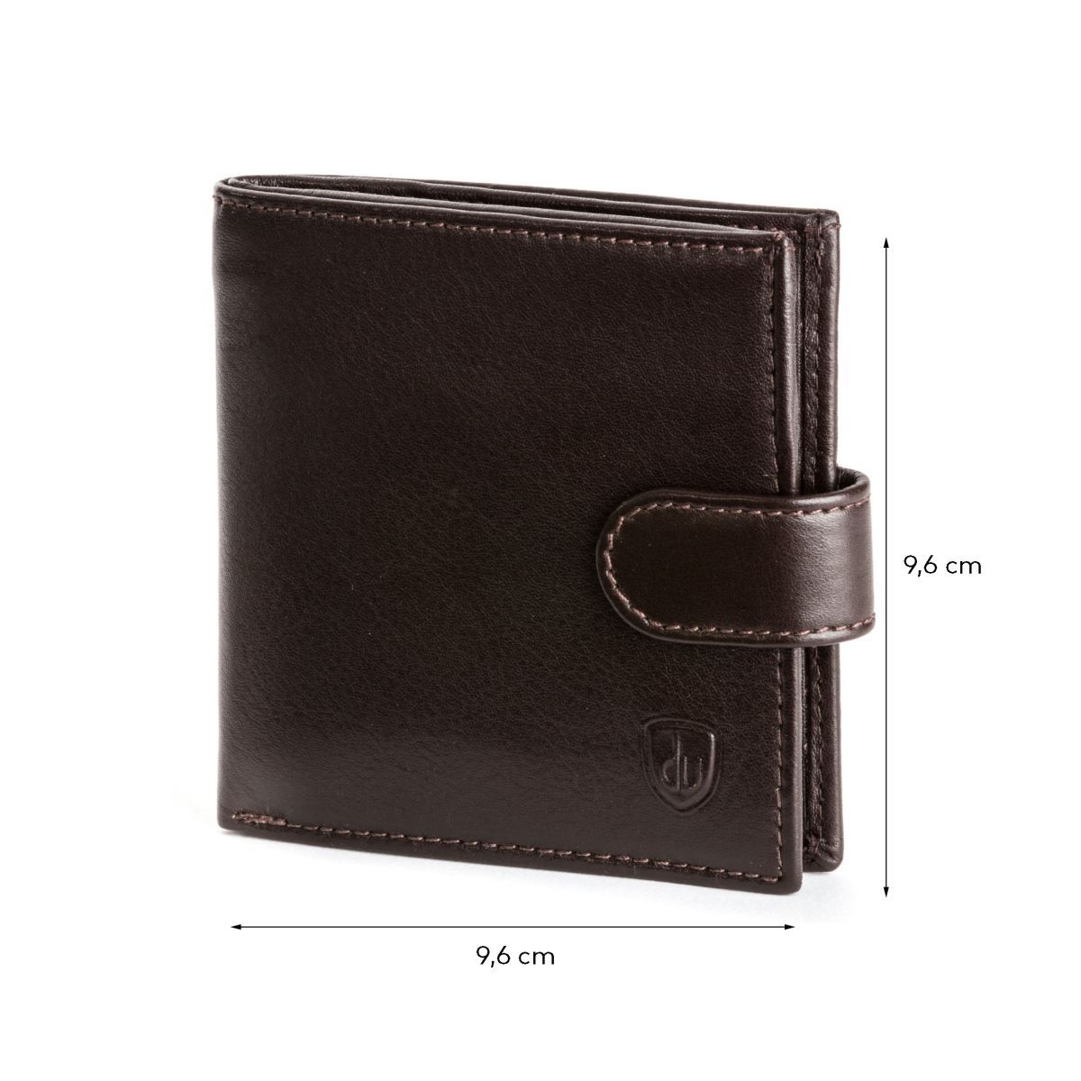 dv Men's Leather Wallet With Snap Closure - Dark Brown