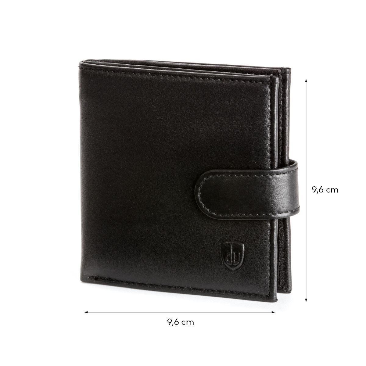 dv Men's Leather Wallet With Snap Closure - Black