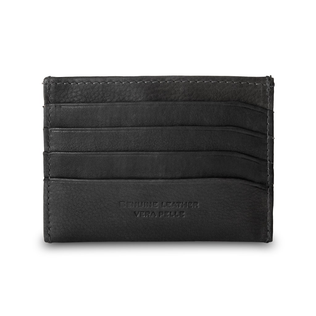 dv Minimalist leather credit card wallet - Black