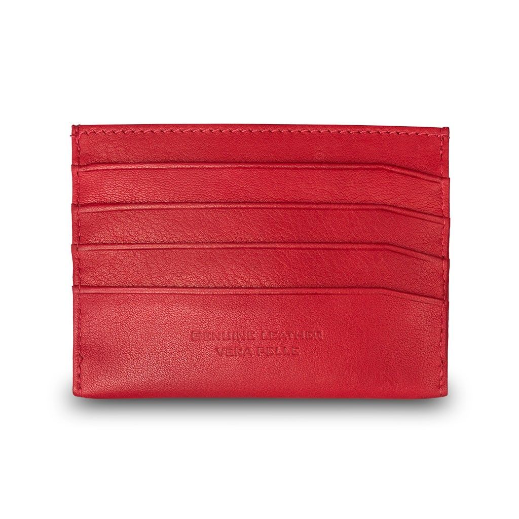 dv Minimalist leather credit card wallet - Red