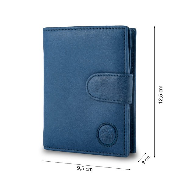 NUVOLA PELLE Leather wallet with coin purse and external closure - Blue