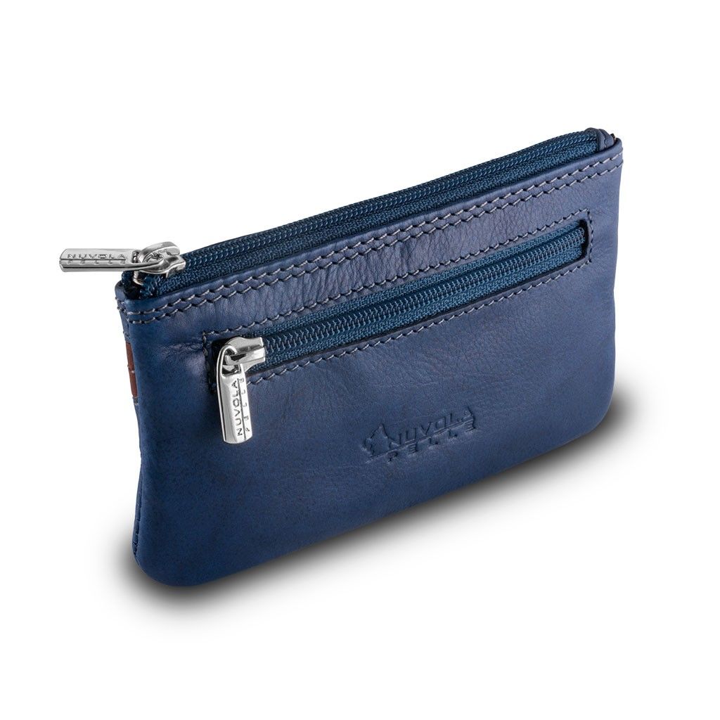 NUVOLA PELLE Leather key holder - Blue