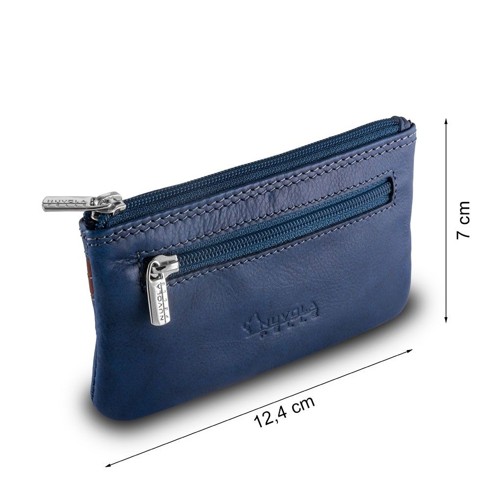 NUVOLA PELLE Leather key holder - Blue